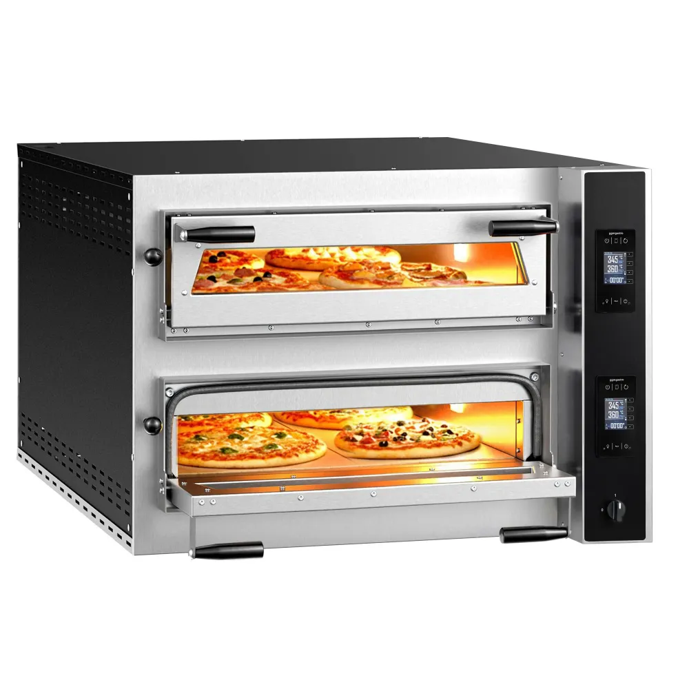 Професионална Електрическа фурна за пица - 6+6x Ø35cm - Дигитално - до 400°C