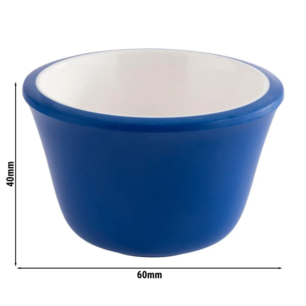 (6 бр.) Купички за сос - 6er Set - Меламин - 40ml - Ø60mm - Синьо/Бяло