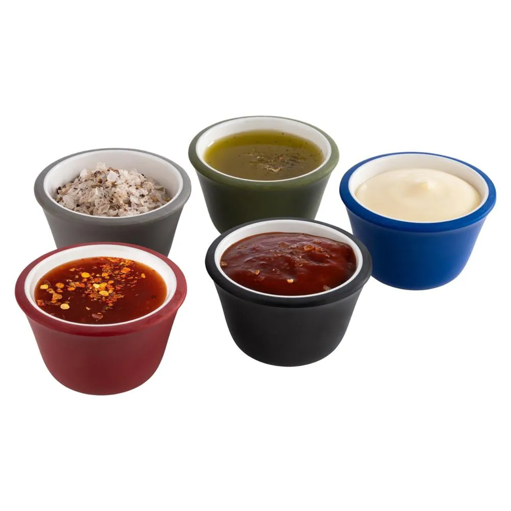 (6 бр.) Купички за сос - 6er Set - Меламин - 40ml - 60x60mm - Черен/Бял