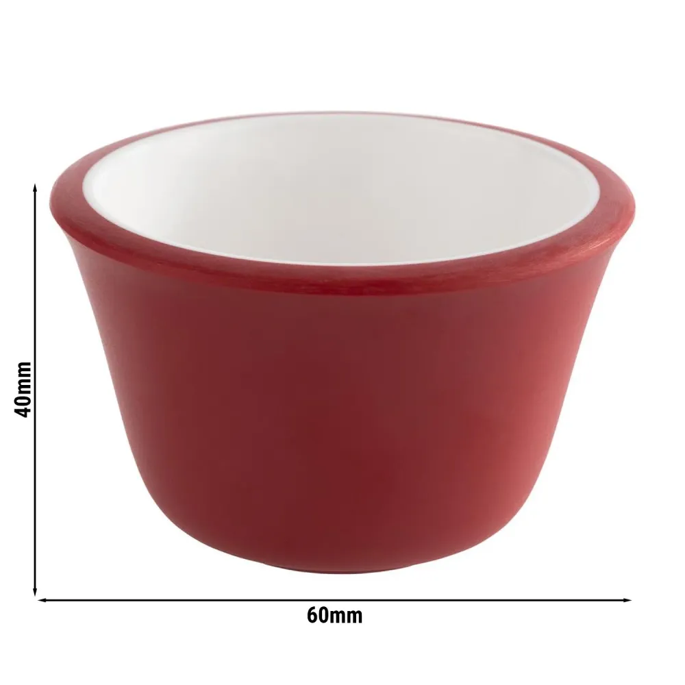 (6 бр.) Купички за сос - 6er Set - Меламин - 40ml - 60x60mm - Червен/Бял