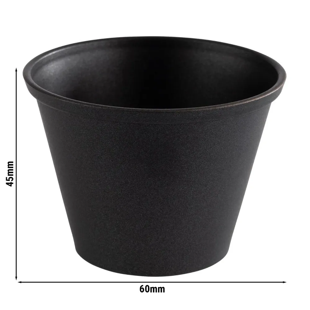 (6 бр.) Купички за сос - 6er Set - Неръждаема стомана - 60ml - Ø60mm - Черен