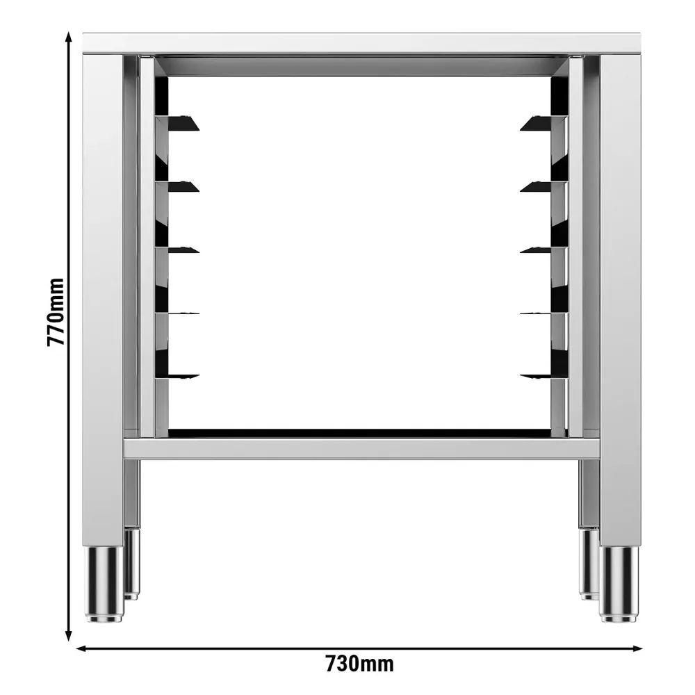 Основа за конвектомат KD серия - 730x600x770mm - 5x GN 1/1 - Неръждаема стомана AISI430 - с стелаж за 5x GN 1/1 - за конве...