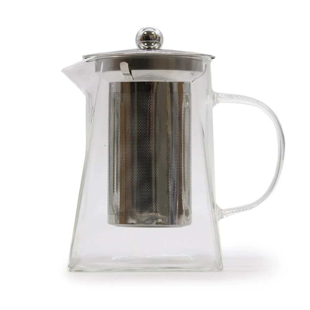 Стъклен чайник с инфузер, 750ml, форма на кула