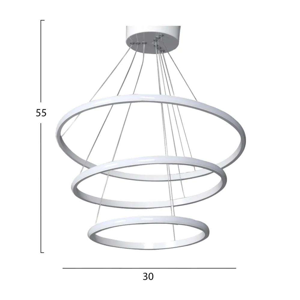 Тавана лампа 7510 Led бял 30x28x55 см