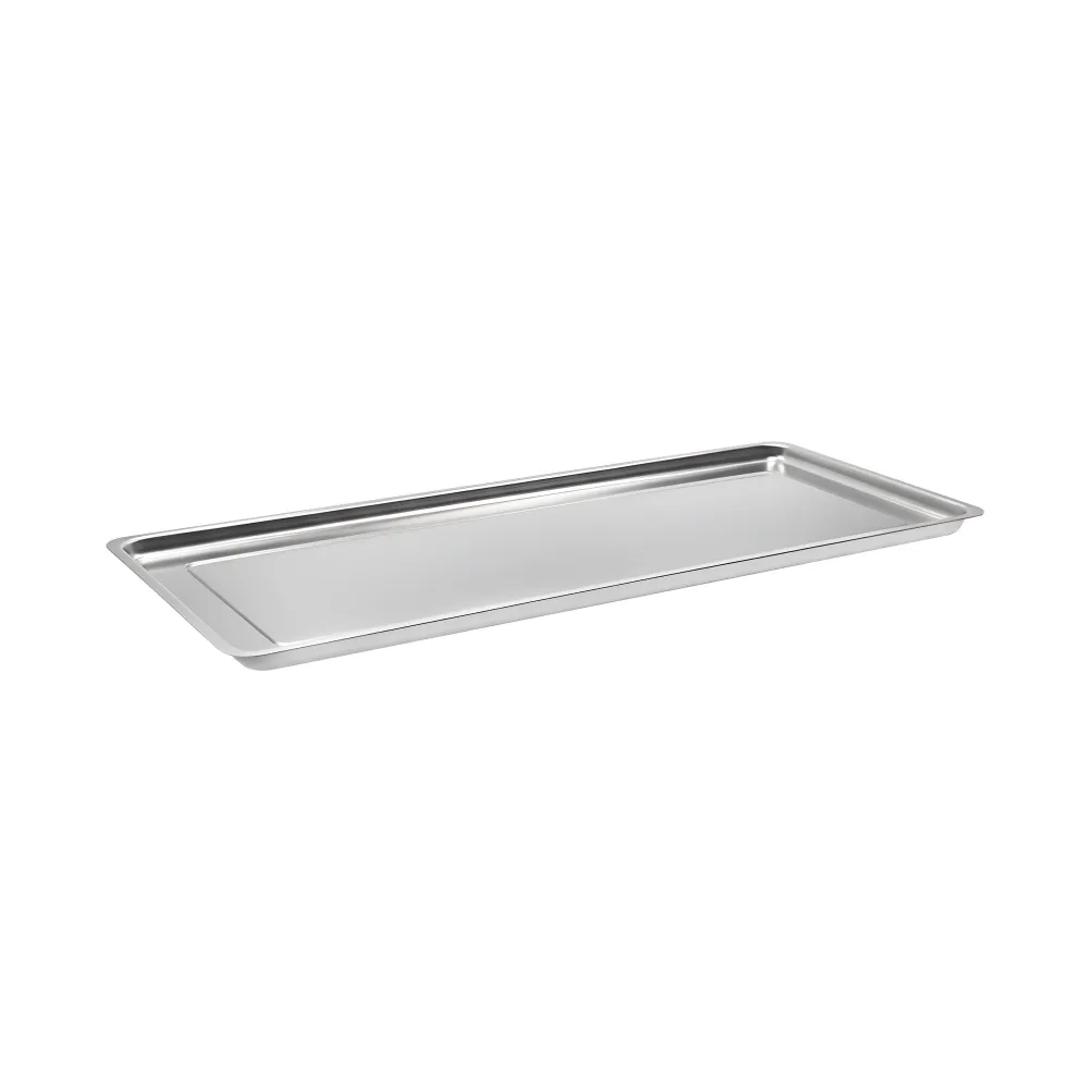 Тава за сервиране - неръждаема стомана - с кант - правоъгълна - 768x268x20mm