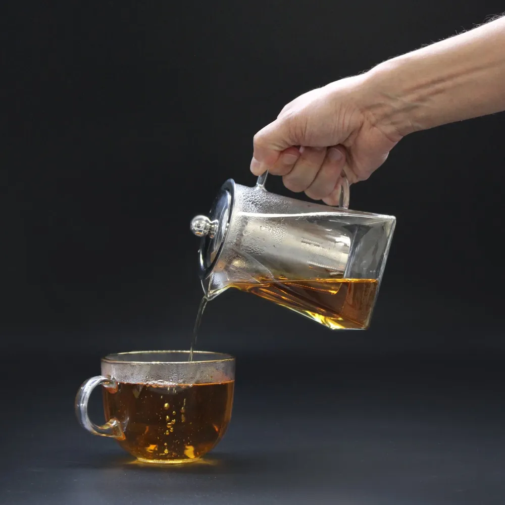 Стъклен чайник с инфузер, 780ml, форма на кула