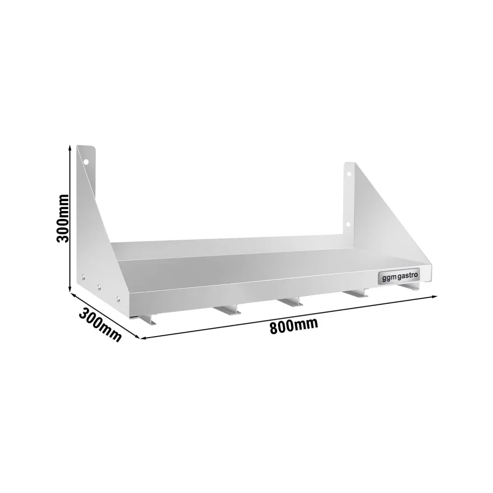 Стенен рафт за 4x GN 1/6 съдове - 800x300mm