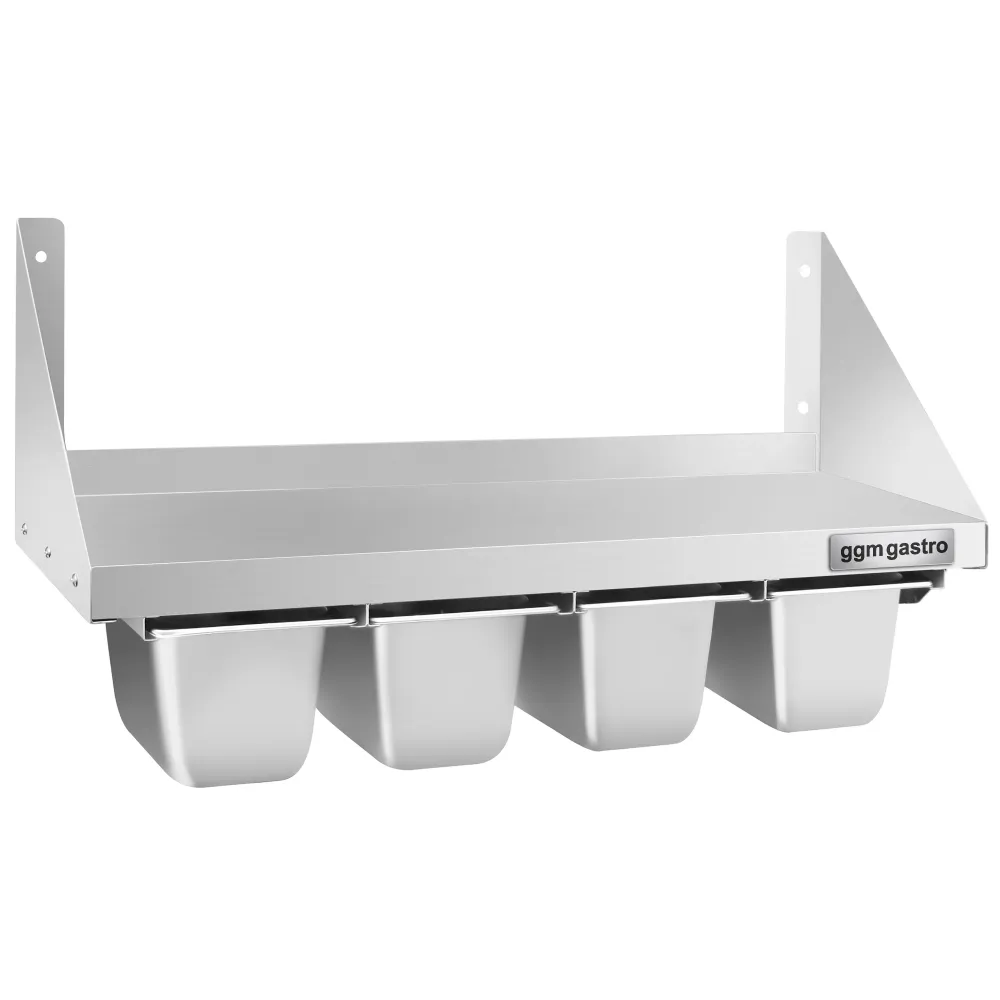Стенен рафт за 4x GN 1/6 съдове - 800x300mm
