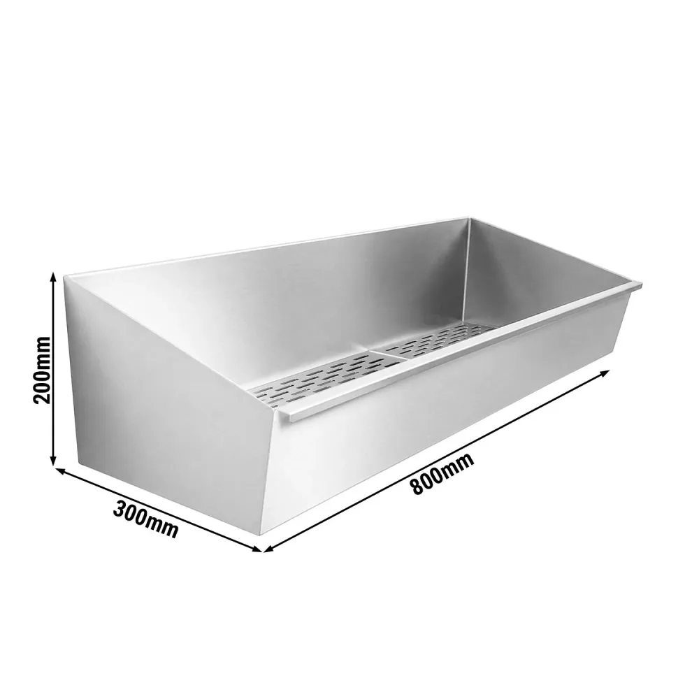 Тава от неръждаема стомана - 800x300x200mm - перфорирана