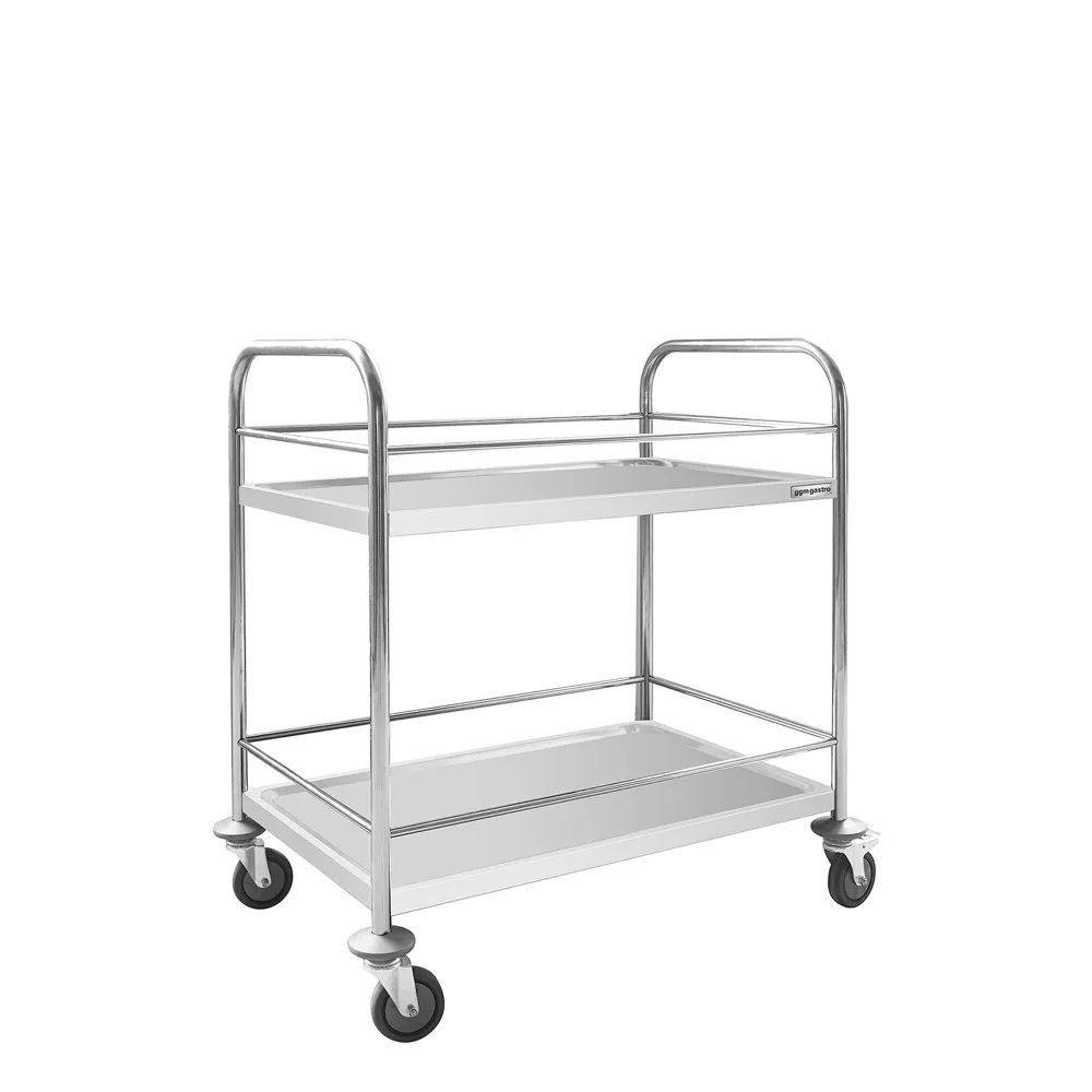 Професионална Количка за сервиране - 805x460mm - с 2 рафта & с кръстосани опори