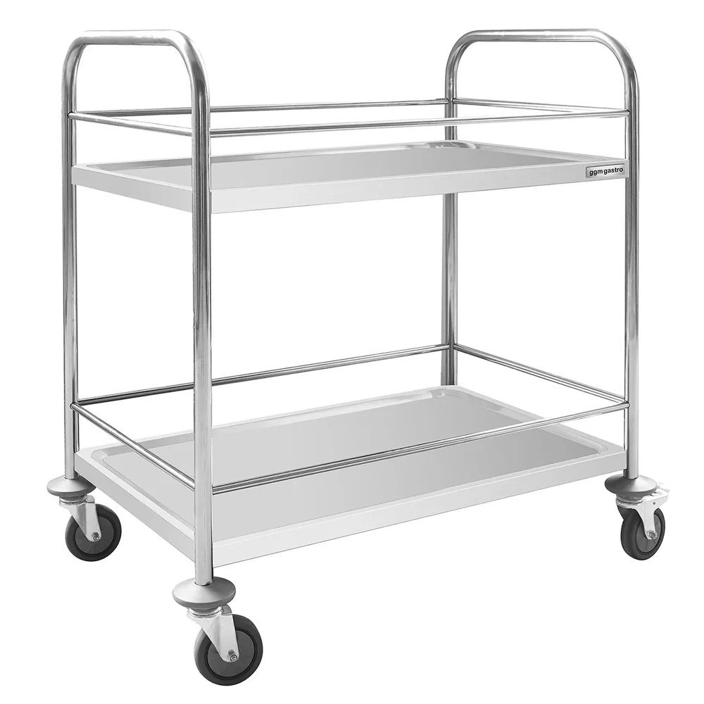 Професионална Количка за сервиране - 805x460mm - с 2 рафта & с кръстосани опори