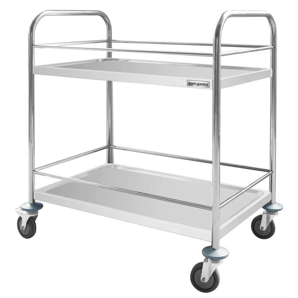 Професионална Количка за сервиране - 805x460mm - с 2 рафта & с кръстосани опори