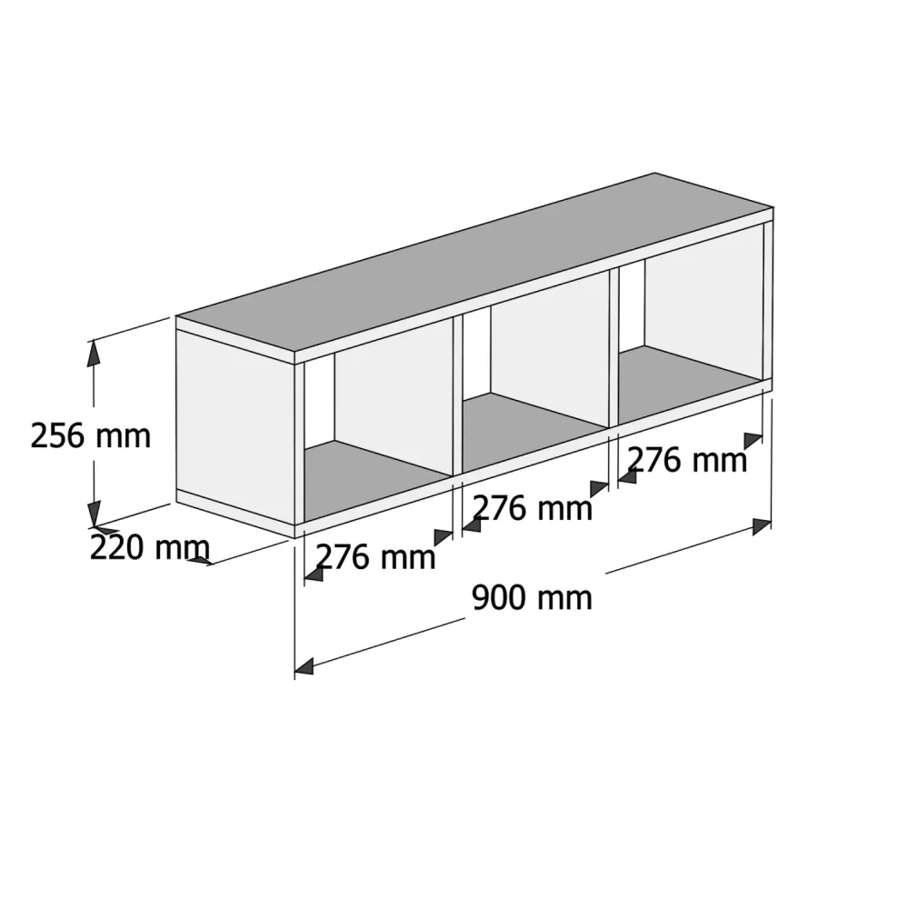 Стенен рафт от меламин, цвят сонама и бяло 90x22x25.6см.