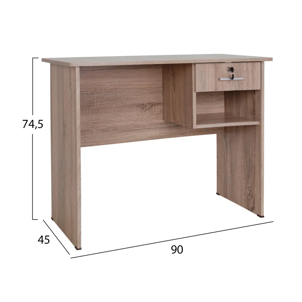 Офис меламин с чекмедже в цвят сонама 90x45x74.5