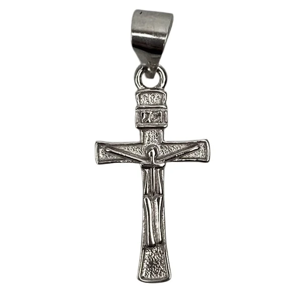 Сребърен медальон 925 с родийно покритие и кръст