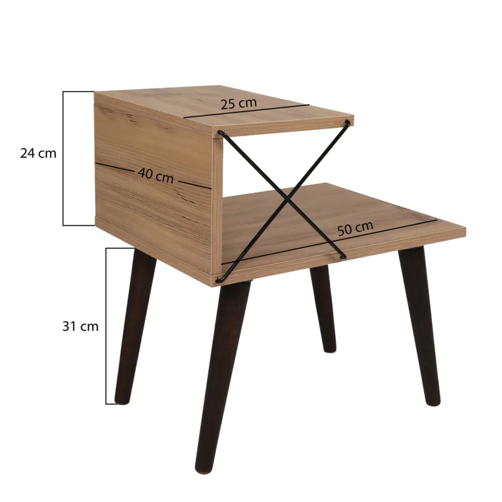 Странична маса 9434 естествен цвят 50x40x55см