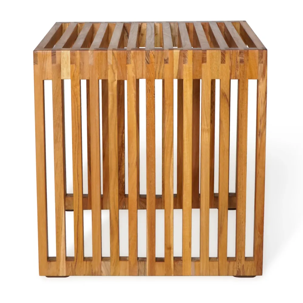 Странична маса 9483 тиково дърво естествен цвят 40x40.5x40.5см