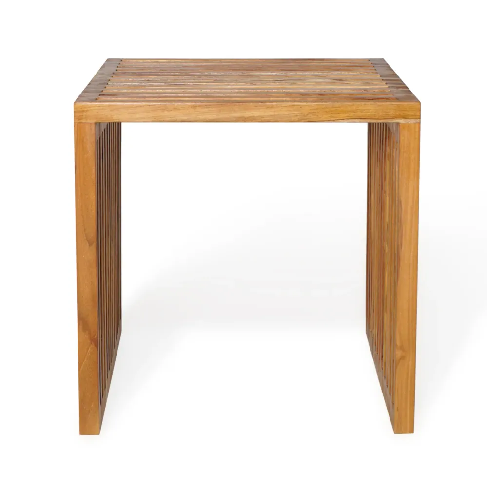 Странична маса 9483 тиково дърво естествен цвят 40x40.5x40.5см