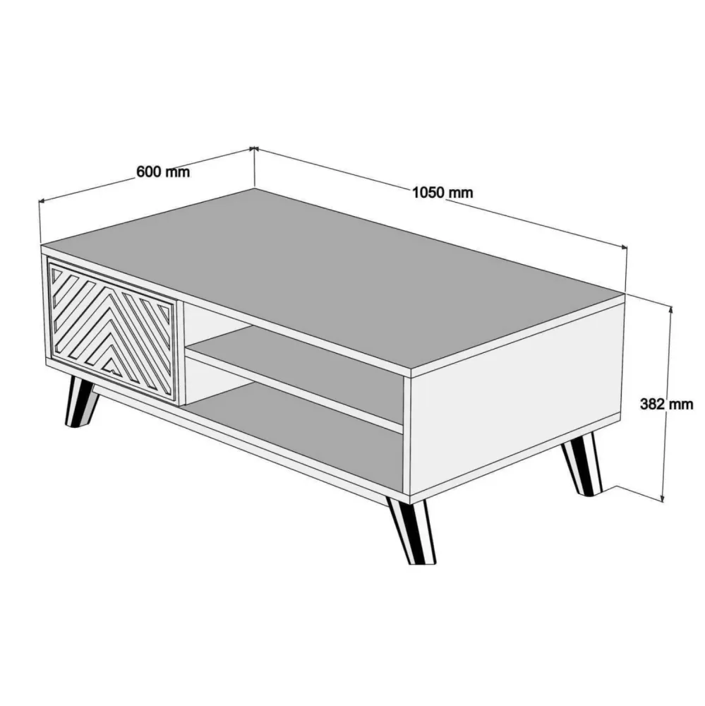 Холна маса 9502 цвят орех-жълт 105x60x38.2см