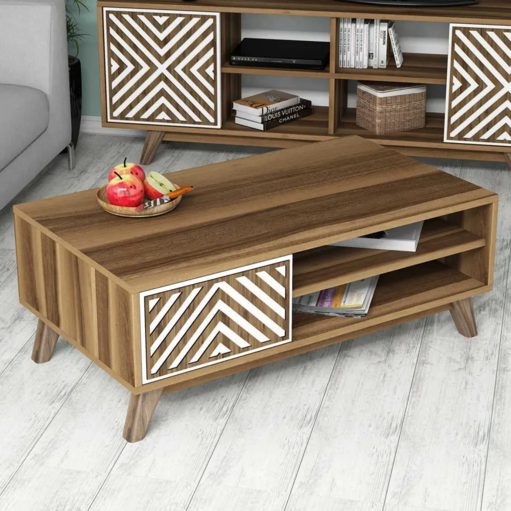 Холна маса 9502 цвят орех-бял 105x60x38.2см