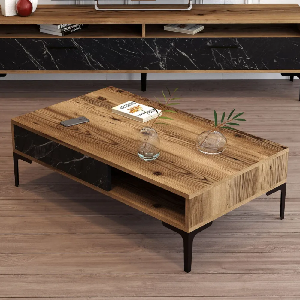 Холна маса 9503 цвят орех-черен цвят 105x60x32.6