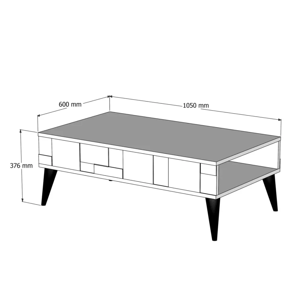 Холна маса 9504 цвят орех-черен 105x60x37.6см