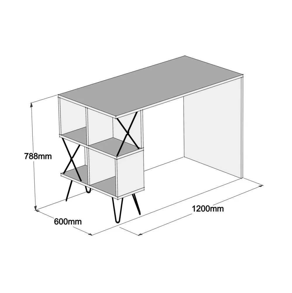 Офис бюро 9509 цвят дъб 120x60x78.8 см