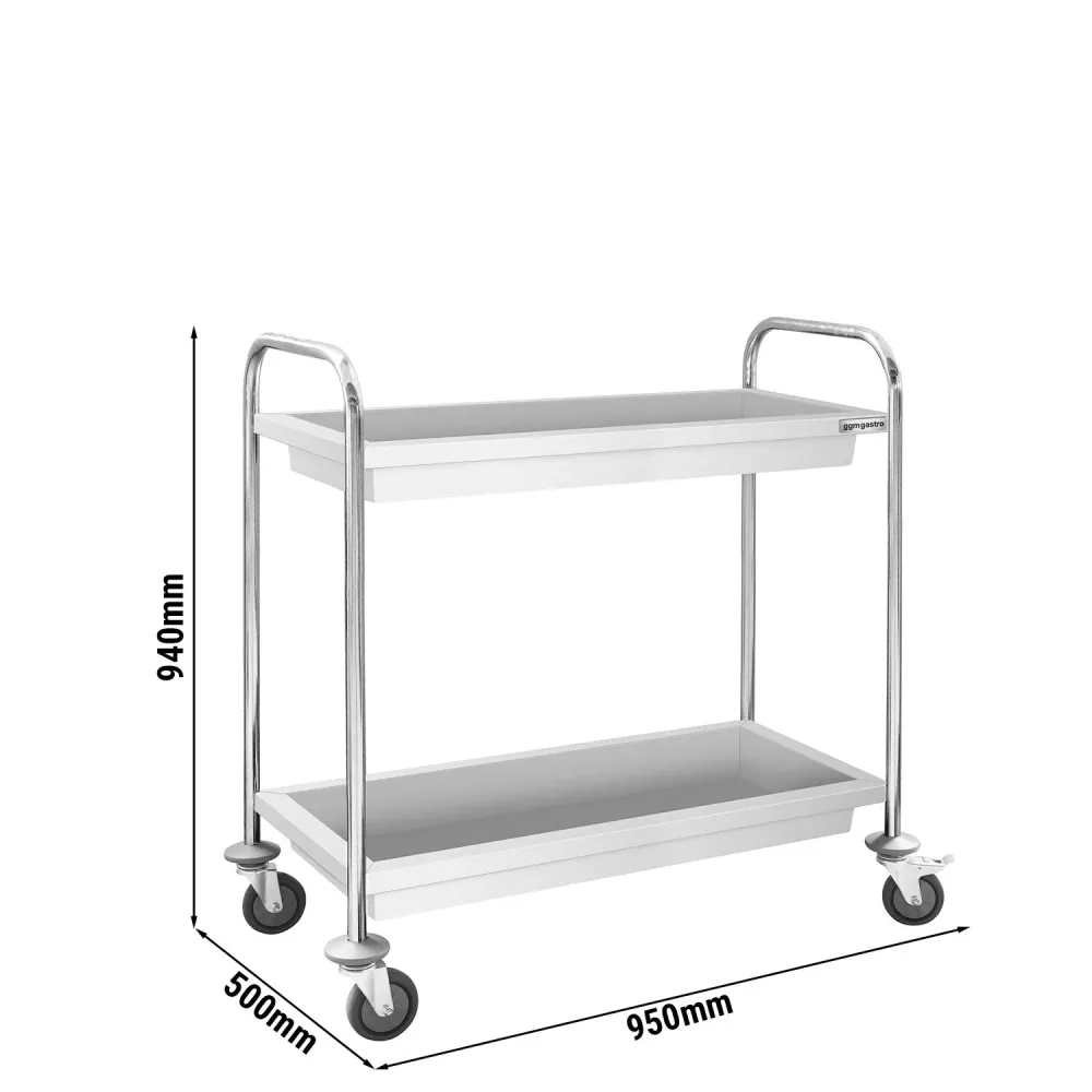 Професионална Количка за сервиране - 950x500mm - с 2 контейнера