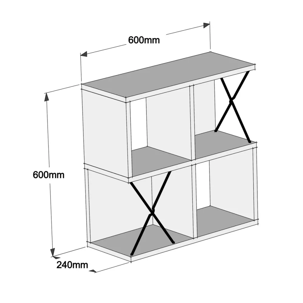 Етажерка 9520.02 цвят орех 60x24x60см