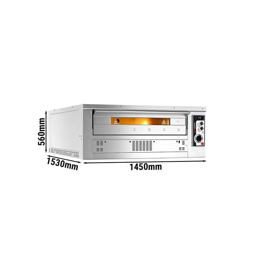 (2 бр.) Професионална Газова фурна за пица - 9+9x Ø33cm - 230V - до 370°C - вкл. Дюзи за втечнен и природен газ