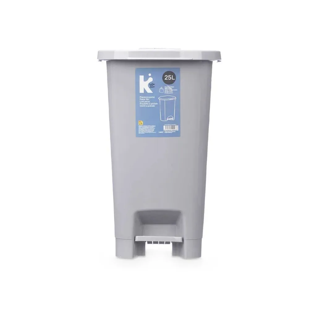 Кошче с педал ABK-142 1 Сив Пластмаса 25 L (6 броя)
