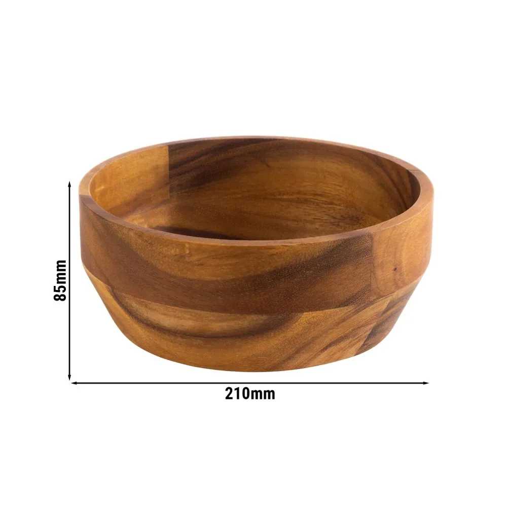 (6 бр.) Купа - ACACIA - Акациево дърво - 1.8L - Ø 210mm - Дълбочина: 85mm - Кафяво
