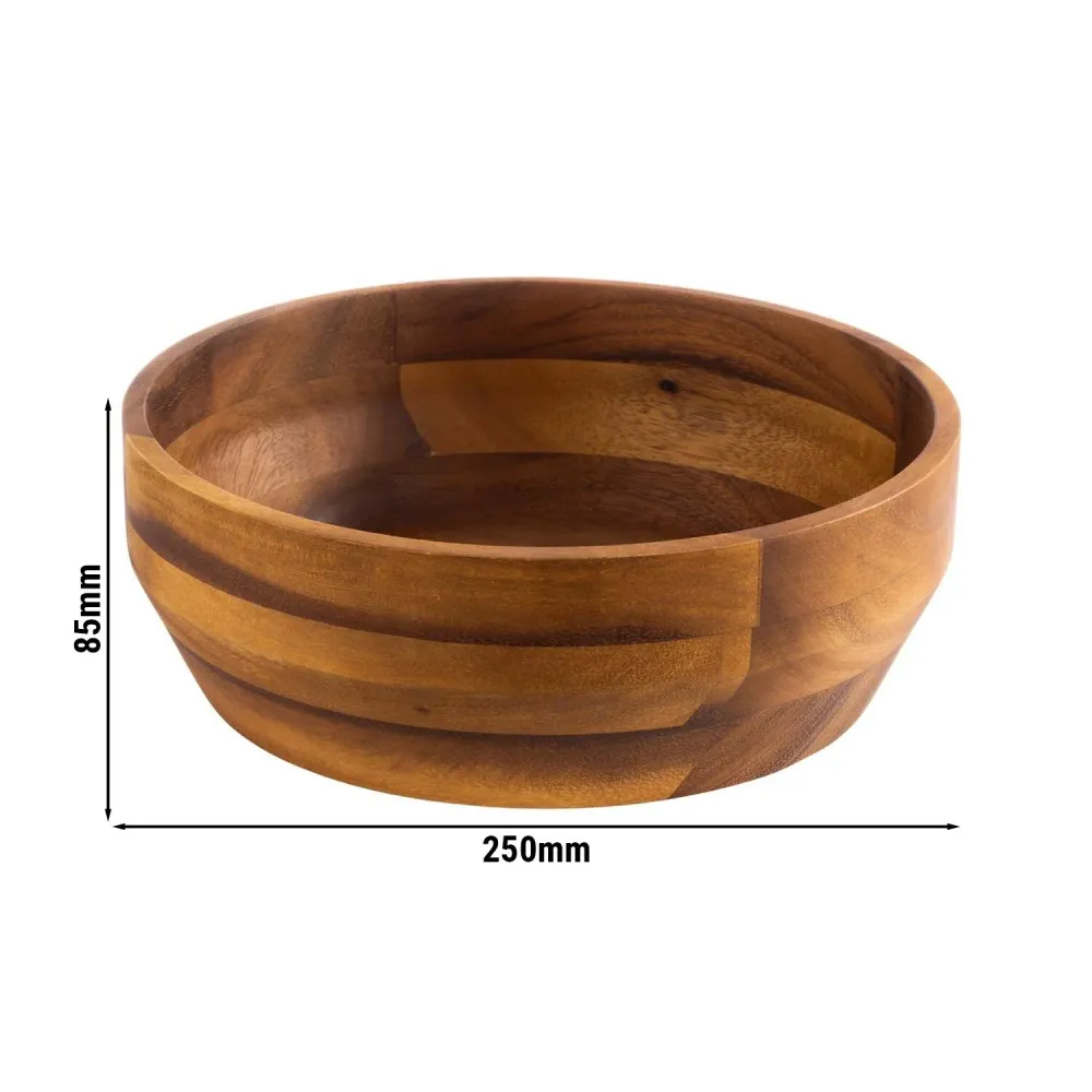 (6 бр.) Купа - ACACIA - Дърво - 2.5L - Ø 250mm - Дълбочина: 85mm - Кафяво