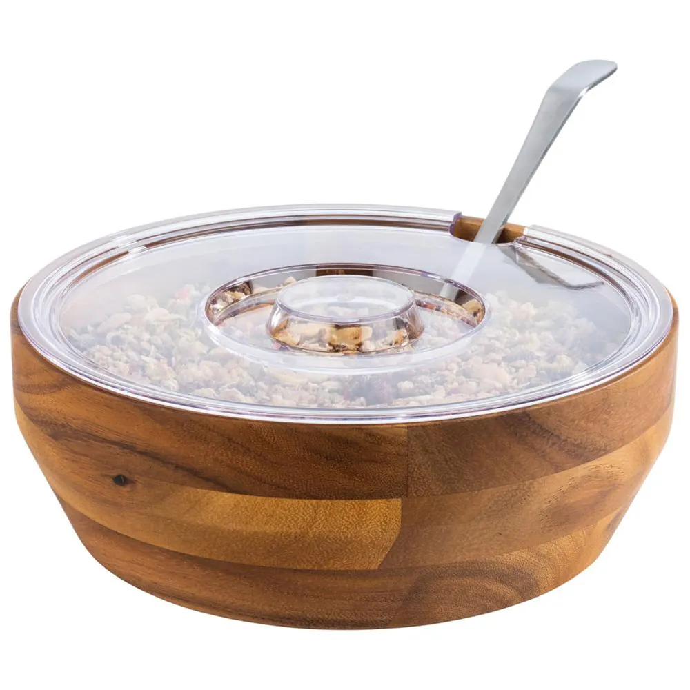 (6 бр.) Купа - ACACIA - Дърво - 2.5L - Ø 250mm - Дълбочина: 85mm - Кафяво