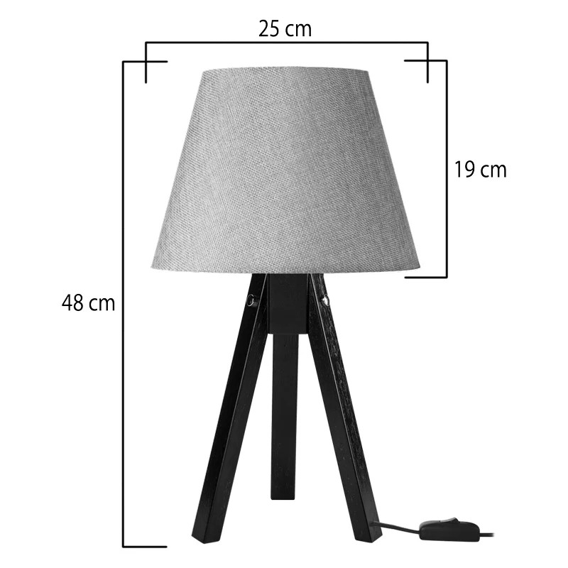 Настолна лампа Adeck E27 в кафяво-бежов абажур Φ25x45см