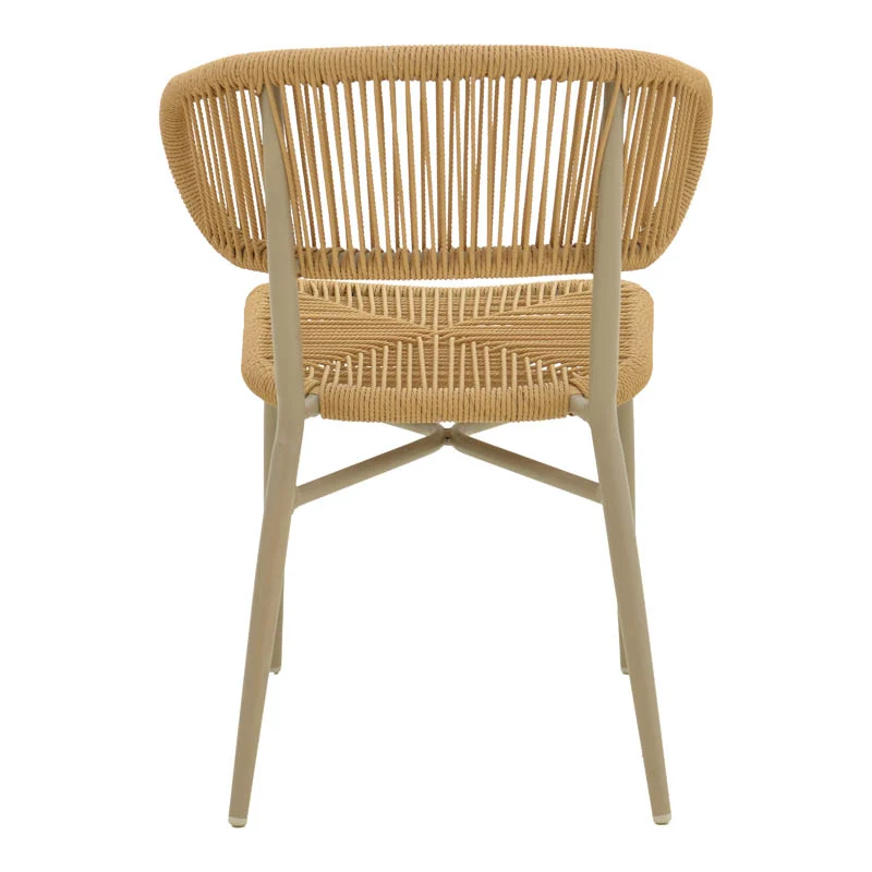 Градински стол AGUS алуминий/ратан стифиращ се в кафяв нюанс 55x63x77см