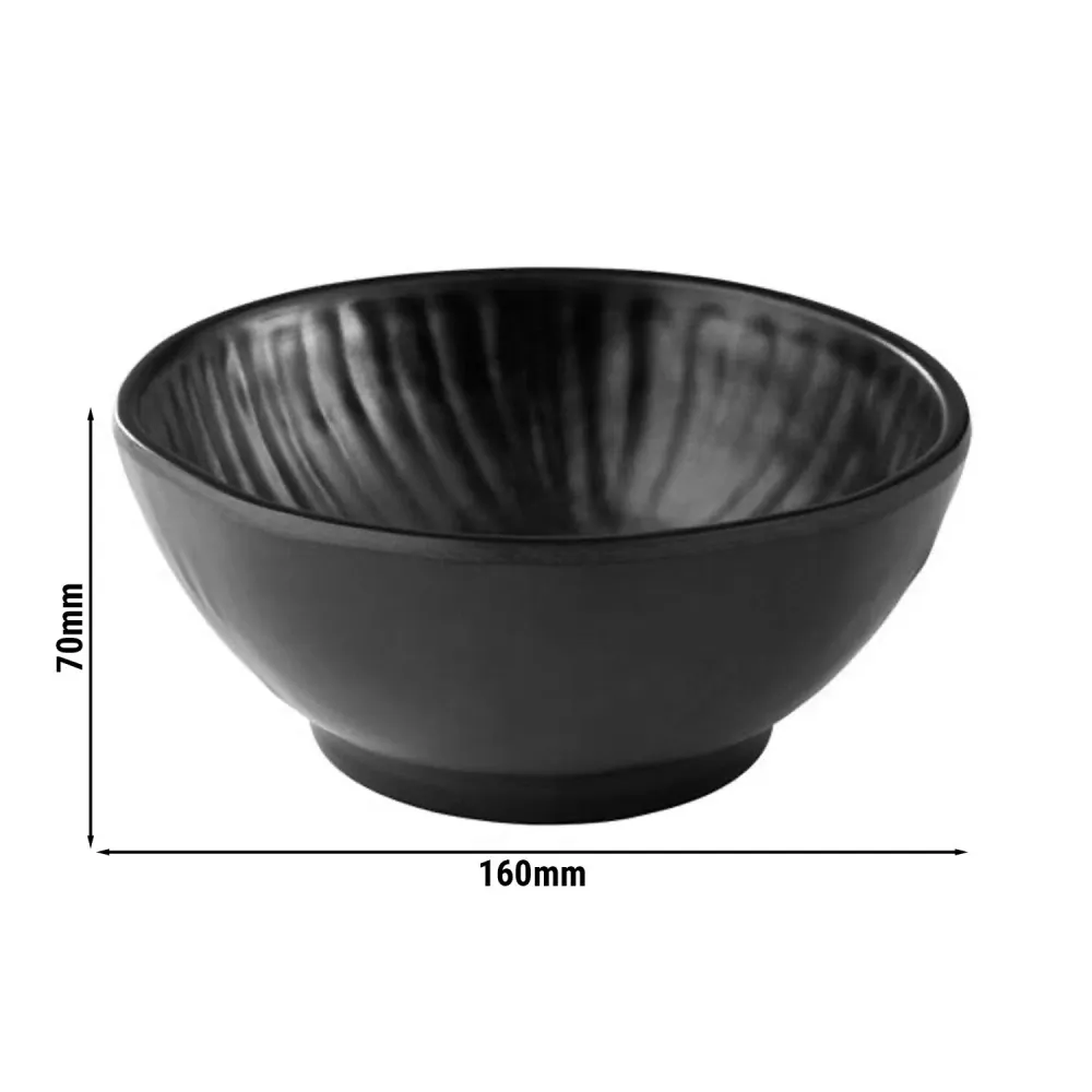 (6 бр.) Купа - AIKO - Меламин - 600ml - Ø 160mm - Дълбочина: 70mm - Черно