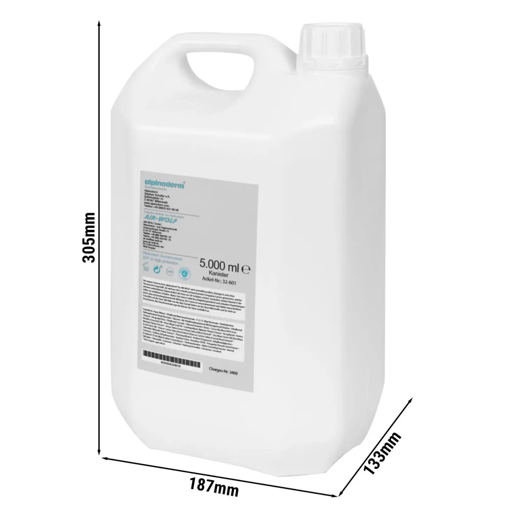 AIR-WOLF | Слънцезащитен крем с SPF30 - 5000 ml - кутия