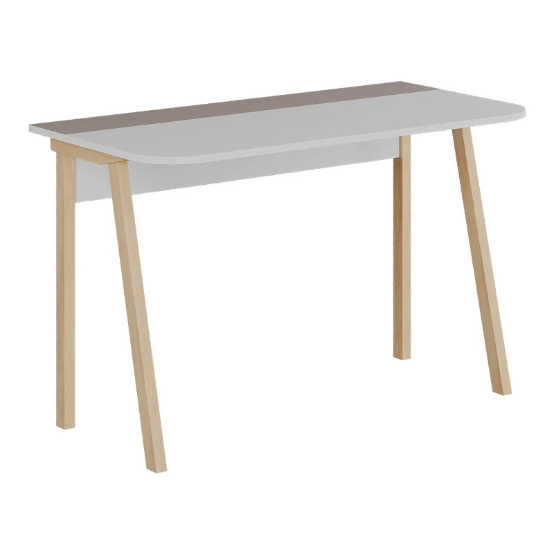 Учебно бюро Мalia в цвят бяло-натурален-мока 120x60.5x75см