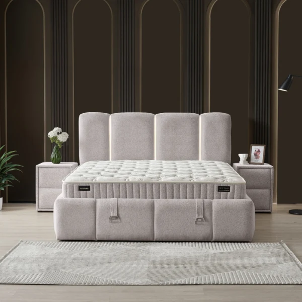 Тапицирана спалня с матрак ALLURE 160 x 200 - крем 020