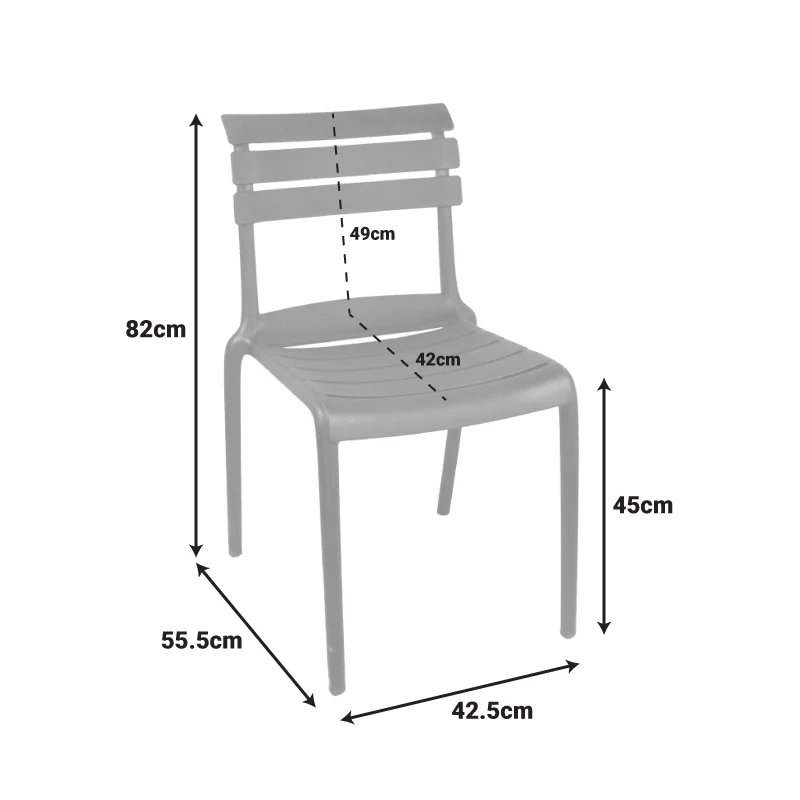 Стифиращ се стол ALMEA pp капучино 42.5x55.5x82см