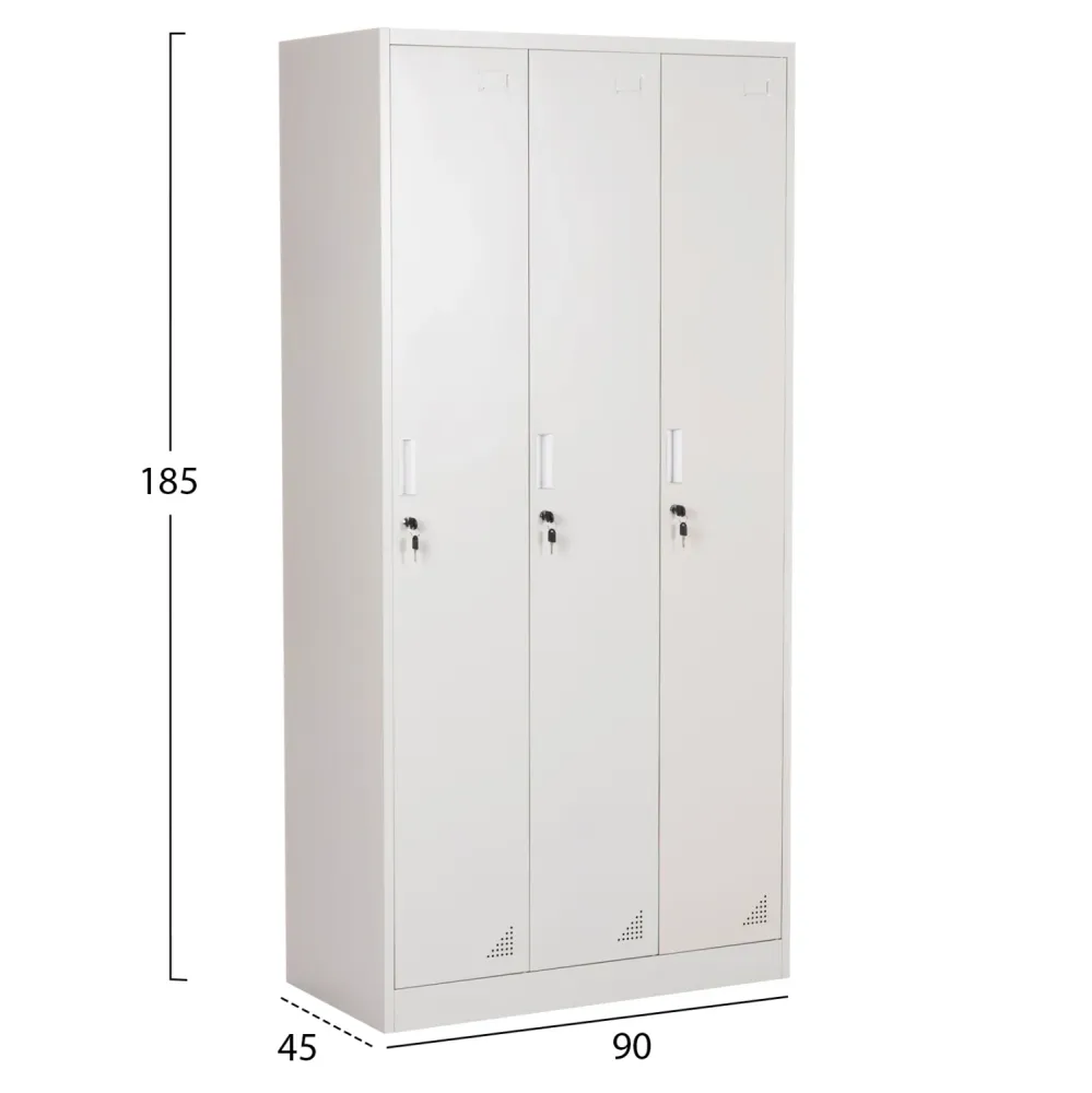 Метален гардероб ALTONA сив цвят 90x45x185см