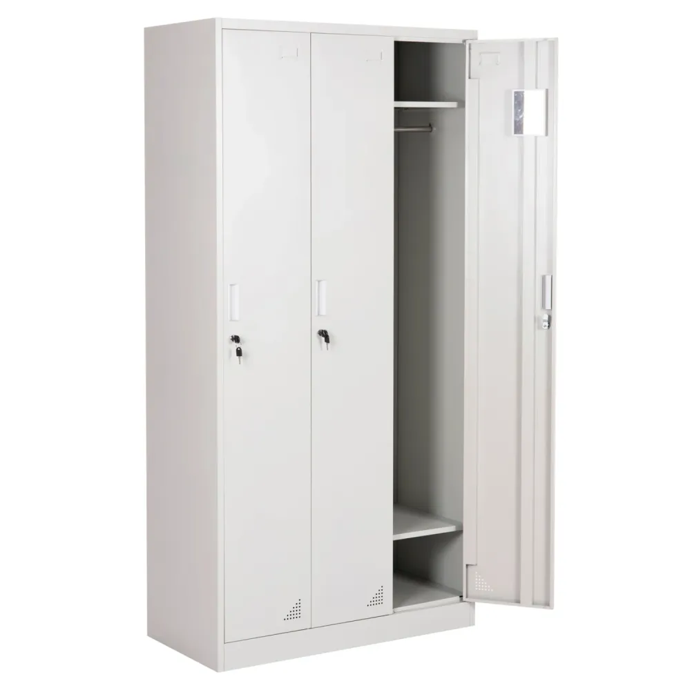 Метален гардероб ALTONA сив цвят 90x45x185см