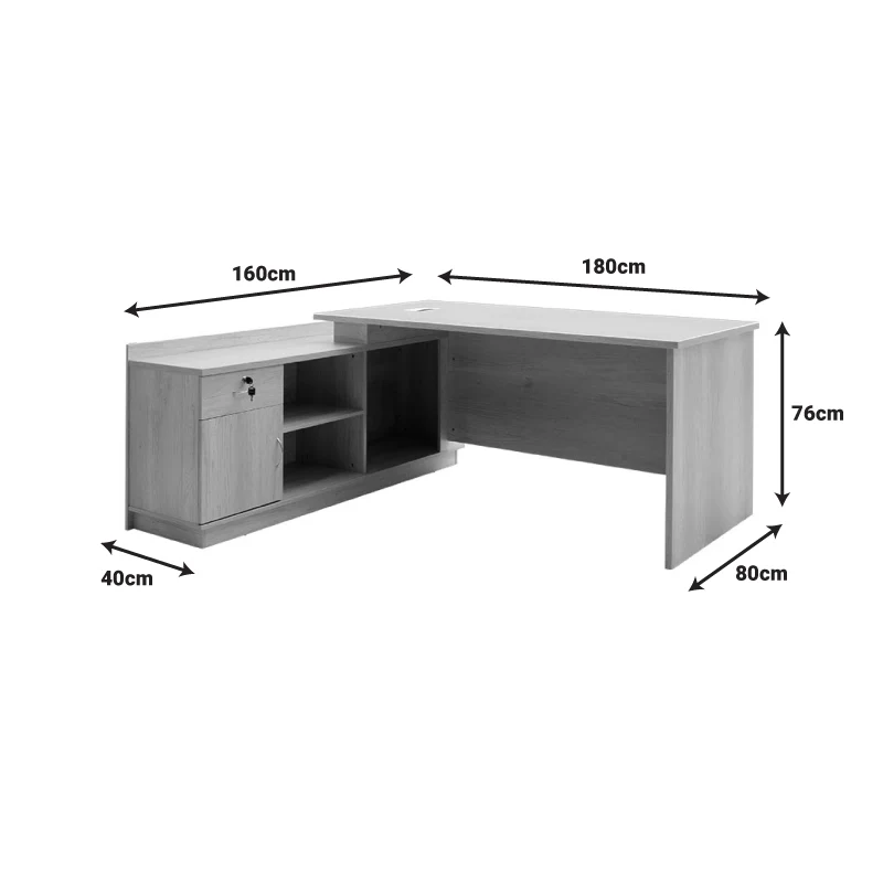 Професионално работно бюро Amazon ляв ъгъл цвят сонома 180x160x76см