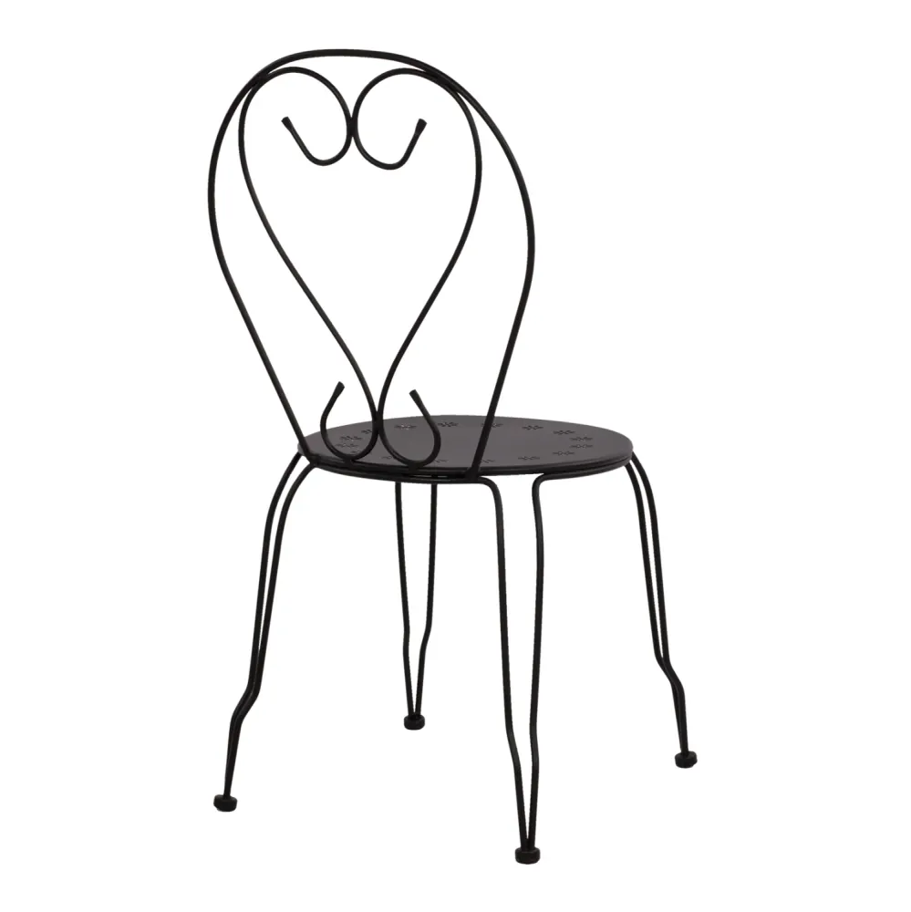 Стол метален AMORE черен цвят 42x48x90