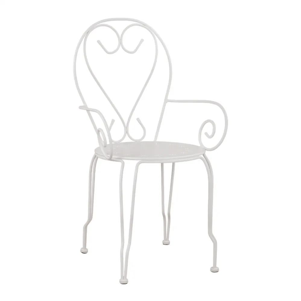 Стол метален AMORE бял цвят 49x48x90