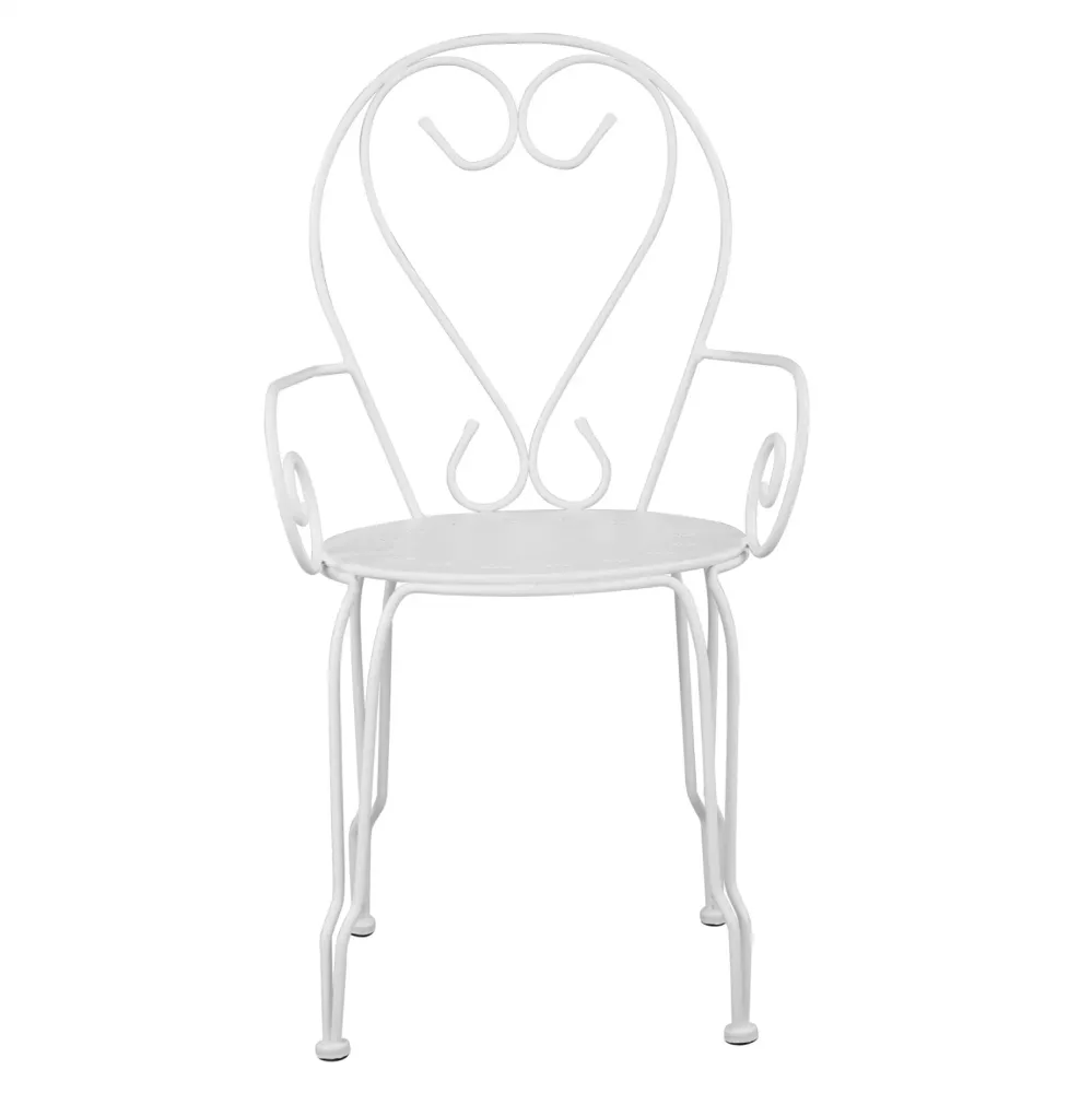 Стол метален AMORE бял цвят 49x48x90