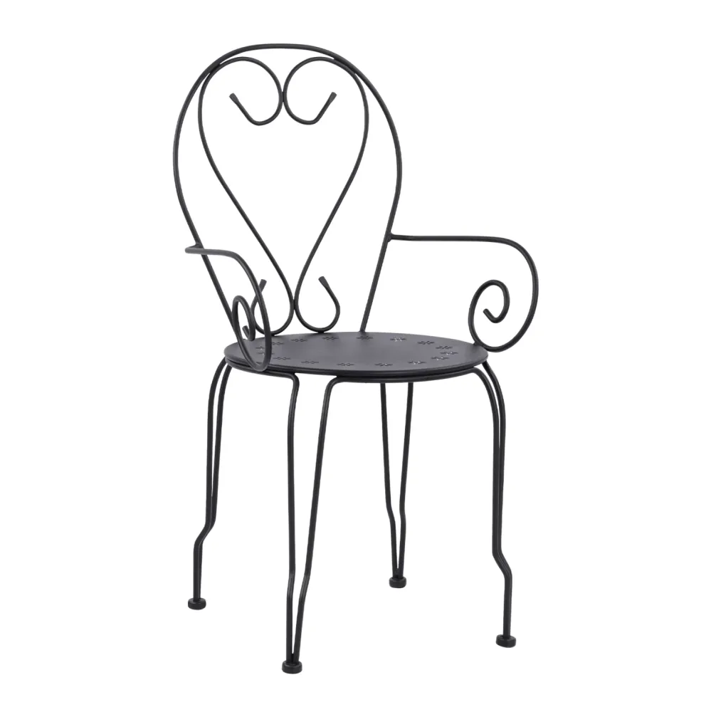 Стол метален AMORE черен цвят 49x48x90