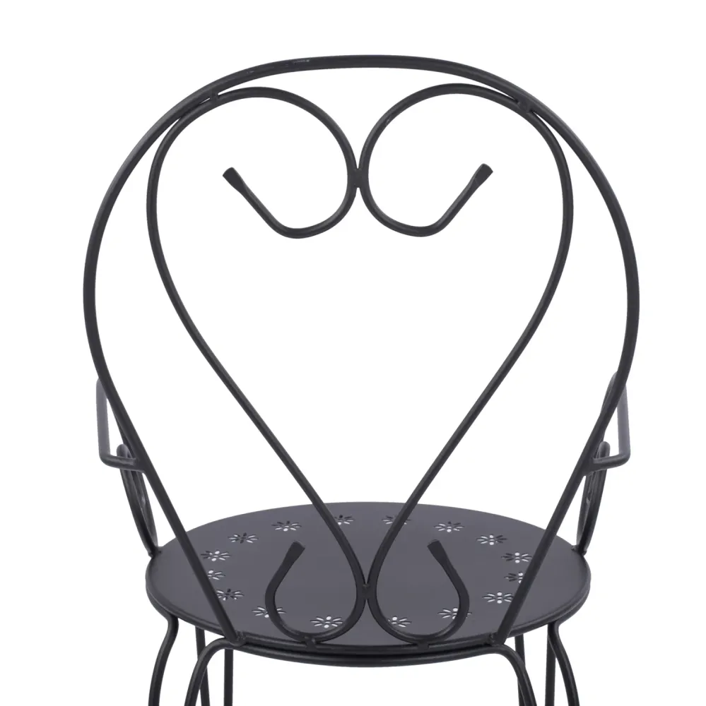 Стол метален AMORE черен цвят 49x48x90