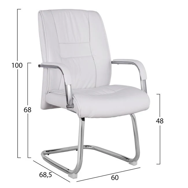 Посетителски стол ANGEE бял цвят 58x72x98см